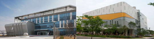 충북 청주 흥덕구 오송보건의료행정타운 내 중앙인체자원은행(왼쪽)과 국립줄기세포재생센터 전경(보건복지부 제공)